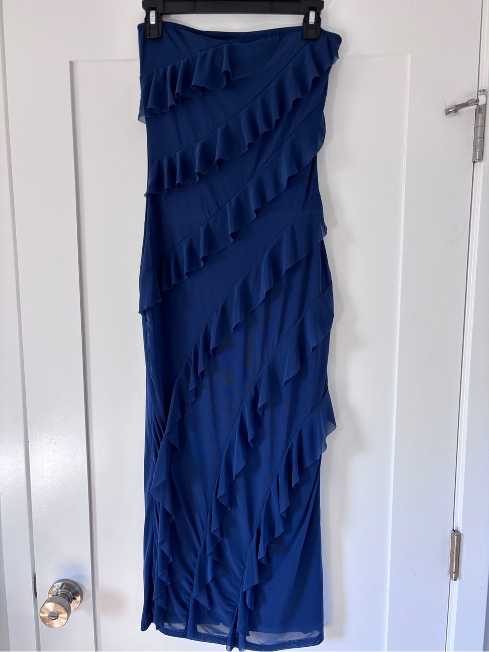 Women’s Navy Strapless Ruffle Dress